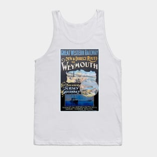 Vintage Great Western Railway poster advertising travel to Weymouth Tank Top